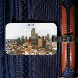 Étiquette À Bagage Dallas Texas Panorama VIew City Silhouette