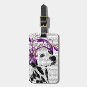 Étiquette À Bagage Dalmatien Avec Fascinateur Violet