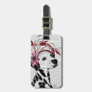 Étiquette À Bagage Dalmatien avec le Fascinateur rouge