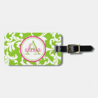 Damas monogrammes de framboise et de chaux Imprime