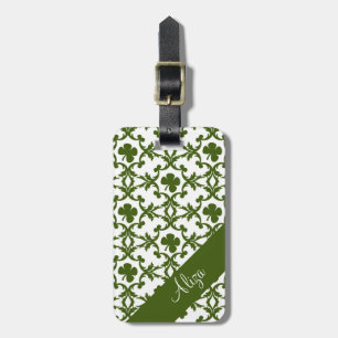 Étiquette À Bagage Damassé de shamrock