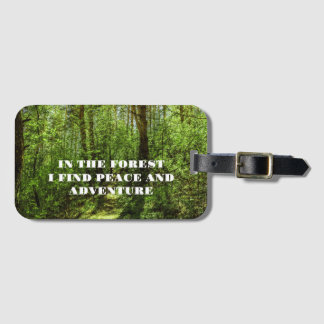 Étiquette À Bagage Dans la forêt, je trouve la paix et l'aventure