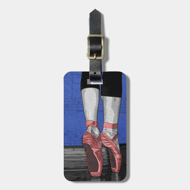 Étiquette À Bagage Danse Ballerina Ballet Chaussures (Devant Vertical)