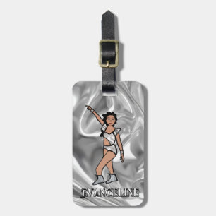 Étiquette À Bagage Danseur Blanc Argent Liquide #2