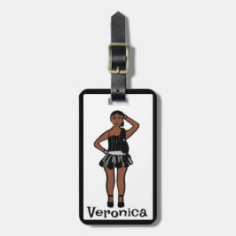 Étiquette À Bagage Danseur d'argent noir #3