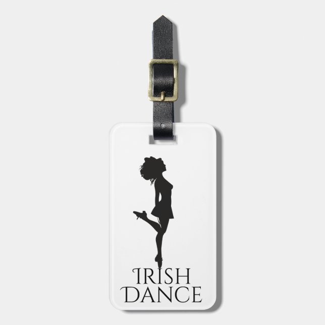 Étiquette À Bagage Danseur irlandais hard Shoe noir et blanc danse (Devant Vertical)