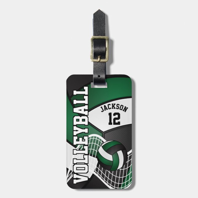 Étiquette À Bagage 🏐 de volley-ball sport - Vert (Devant Vertical)