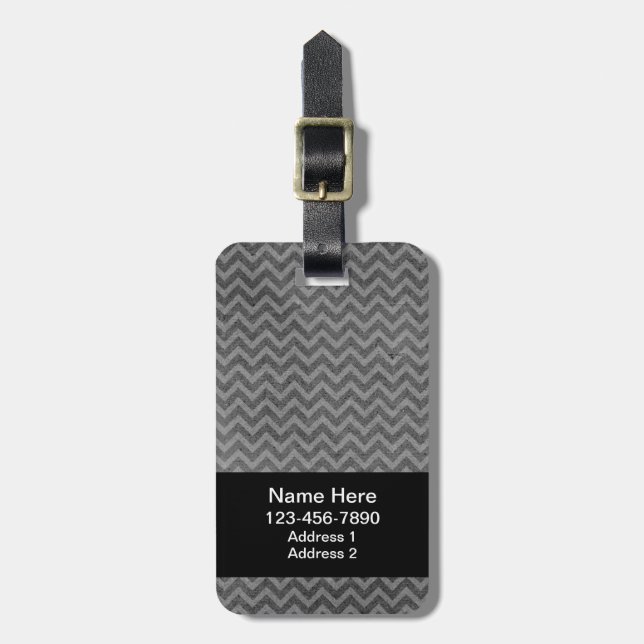 Étiquette À Bagage Déchiré Chevron Tag (Devant Vertical)