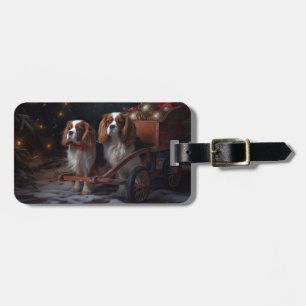 Étiquette À Bagage Décor de Noël Cavalier King Snowy Sleigh