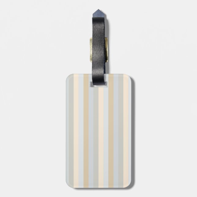 Étiquette À Bagage Décor Vertical Gris Doux (Dos Vertical)