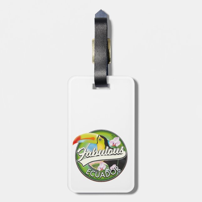 Étiquette À Bagage Découvrez le fabuleux logo de l'Equateur (Dos Vertical)