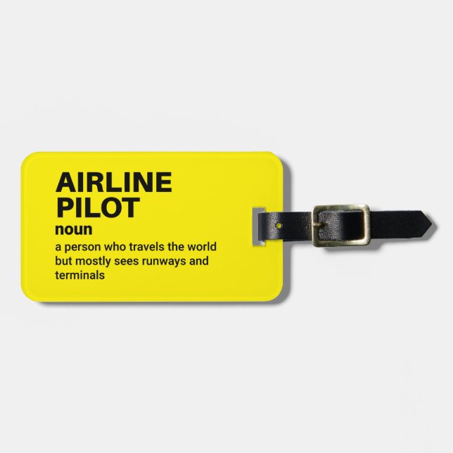 Étiquette À Bagage Définition du pilote - Accessoire de voyage (Devant horizontal)
