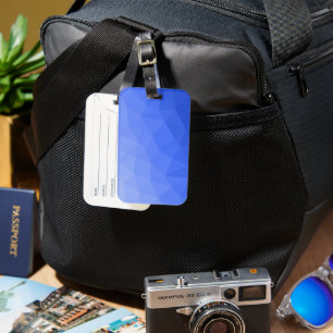 Étiquette À Bagage Dégradé bleu foncé à motif en maille géométrique