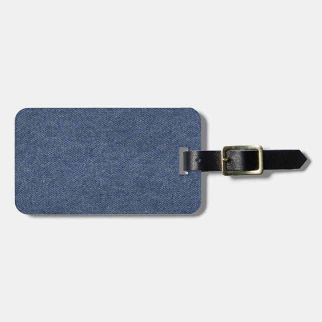 Étiquette À Bagage Denim Look (Devant horizontal)