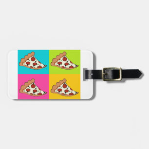 Étiquette À Bagage Design carrelé en tranches de pizza