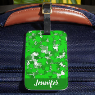 Étiquette À Bagage Design d'art Abstrait Foliage vert