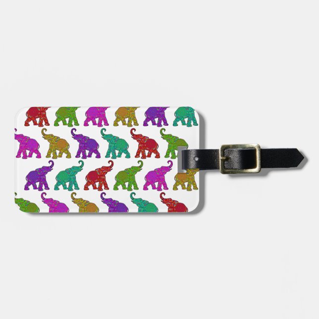 Étiquette À Bagage Design de tuiles motifs Elephant Walk (Devant horizontal)