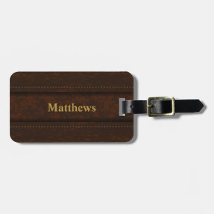 Étiquette À Bagage Design en cuir Brown Personnaliser