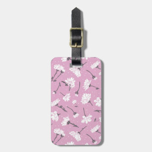 Étiquette À Bagage Design Floral Rose - Art Fleur Élégant