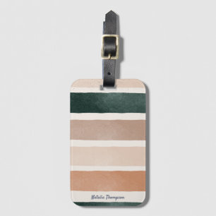 Étiquette À Bagage Design moderne tendance rayures peintes en terre