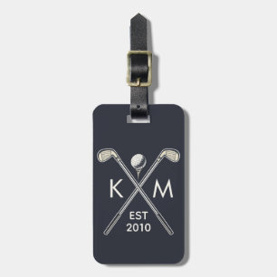 Étiquette À Bagage Design monogramme élégant et personnalisé du club 