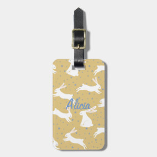 Étiquette À Bagage Design Motif de lapin mignon - personnalisable