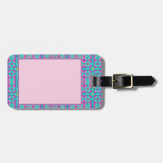 Étiquette À Bagage Design rectangulaire rose vif sur Arrière - plan b