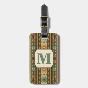 Étiquette À Bagage Design sud-ouest Vert Brown personnalisé