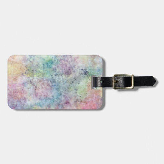 Étiquette À Bagage dessin abstrait de carte blanche d'aquarelle (Devant horizontal)