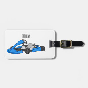 Étiquette À Bagage dessin animé de Kart racing