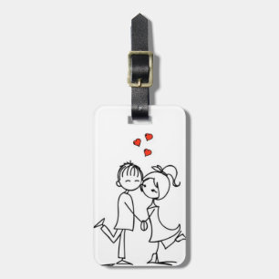 ÉTIQUETTE À BAGAGE **DESSIN COUPLE** BAGAGERIE DE BAGAGES