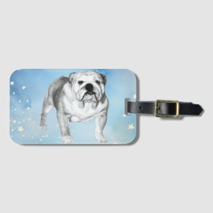 Étiquette À Bagage dessin de Bulldog anglais