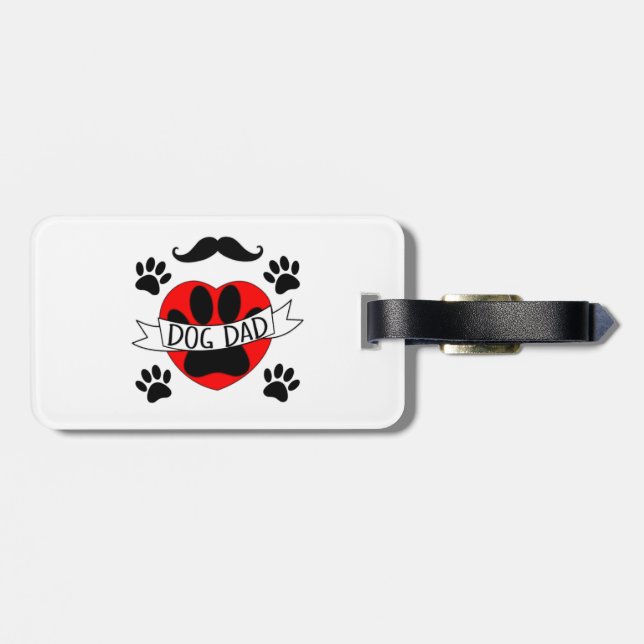 Étiquette À Bagage Dessin De Chien Papa Paw Et Red Heart (Dos horizontal)
