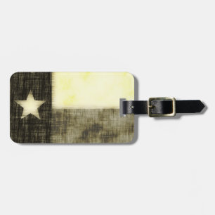 ÉTIQUETTE À BAGAGE DESSIN DE DRAPEAU DU TEXAS VIEUX