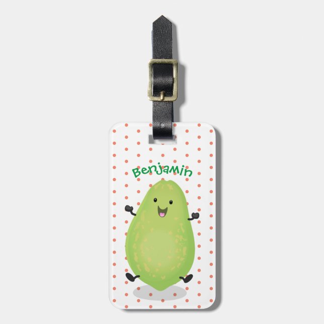 Étiquette À Bagage dessin de la patte papaye de Cute kawaii (Devant Vertical)