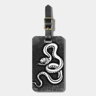 Étiquette À Bagage Dessin élégant de serpent de black'ne white