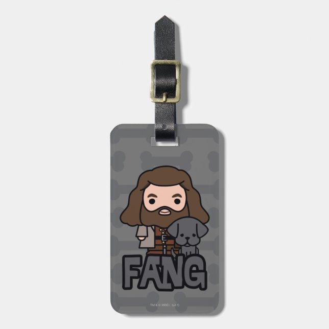 Étiquette À Bagage Dessin Hagrid et Fang Character Art (Devant Vertical)