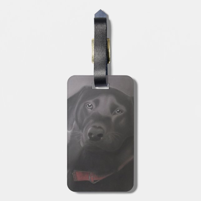 Étiquette À Bagage Dessin Labrador Retriever (Dos Vertical)