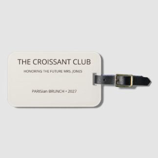 Étiquette À Bagage Destination Club Croissant aux Amandes Élégant