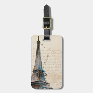 Étiquette À Bagage Destinations   Lettres De La Tour Eiffel