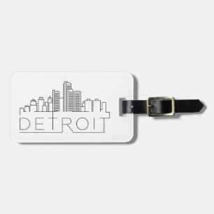 Étiquette À Bagage Detroit a stylisé l'horizon