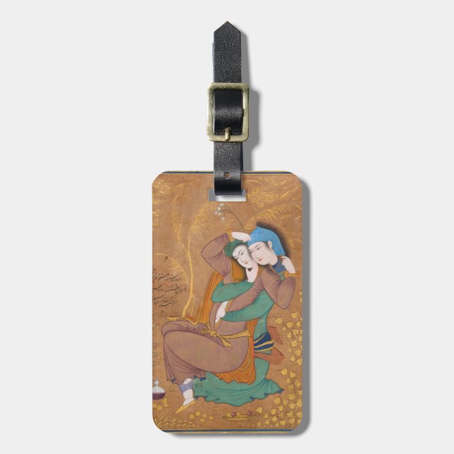 Étiquette À Bagage Deux amants par Reza Abbasi (1630) (Devant Vertical)