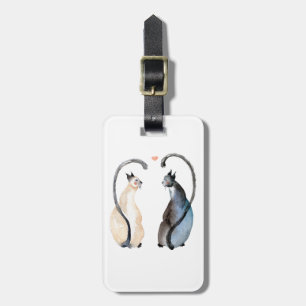 Étiquette À Bagage Deux chats amoureux