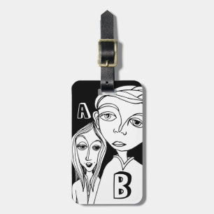 Étiquette À Bagage Deux lettres personnalisées et personnages de Dood