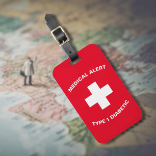 Étiquette À Bagage Diabétique d'alerte Médicale personnalisée