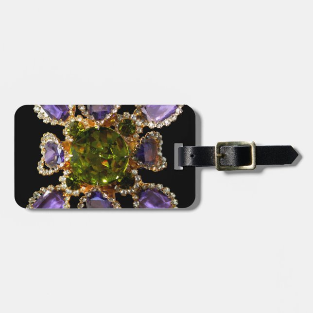 Étiquette À Bagage Diamants d'améthyste violet Emeralds bijoux (Devant horizontal)