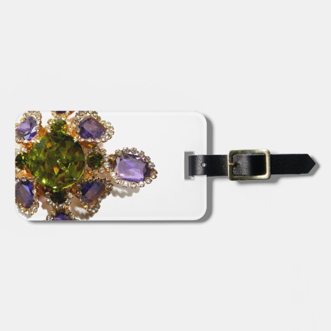 Étiquette À Bagage Diamants d'améthyste violet Emeralds bijoux (Devant horizontal)