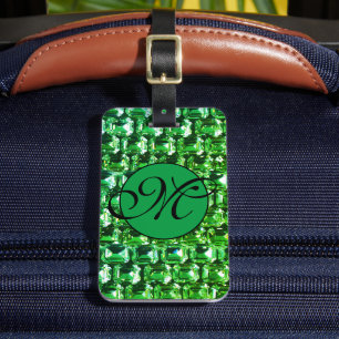 Étiquette À Bagage Diamants verts, bijoux en pierres précieuses verte