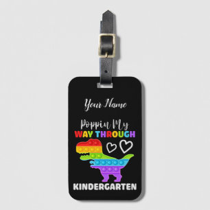 Étiquette À Bagage Dinosaur Poppin My Way Through Kindergarten