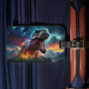 Étiquette À Bagage Dinosaur T-Rex Dino Monts Stormy